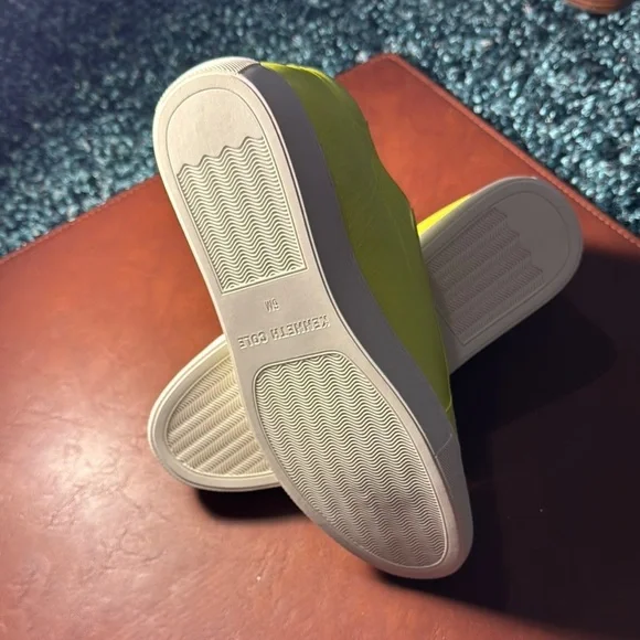 Kenneth Cole New York LEATHER Neon Yellow Sneakers - Picture 8 of 10